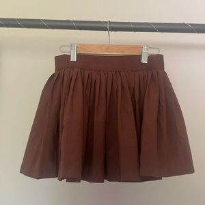 Brown Pleated Athletic Skirt